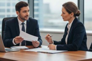 Un uomo chiede un finanziamento - foto generata da IA