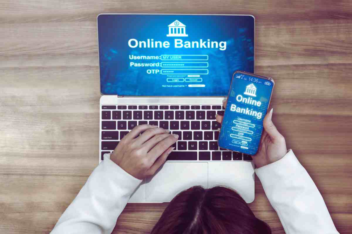 persona al computer con homebanking